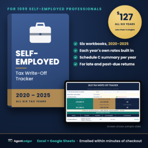 Self-Employed Professional Tax Write-Off Tracker – Prior Year