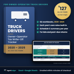 Owner-Operator Truck Driver Tax Write-Off Tracker – Prior Year
