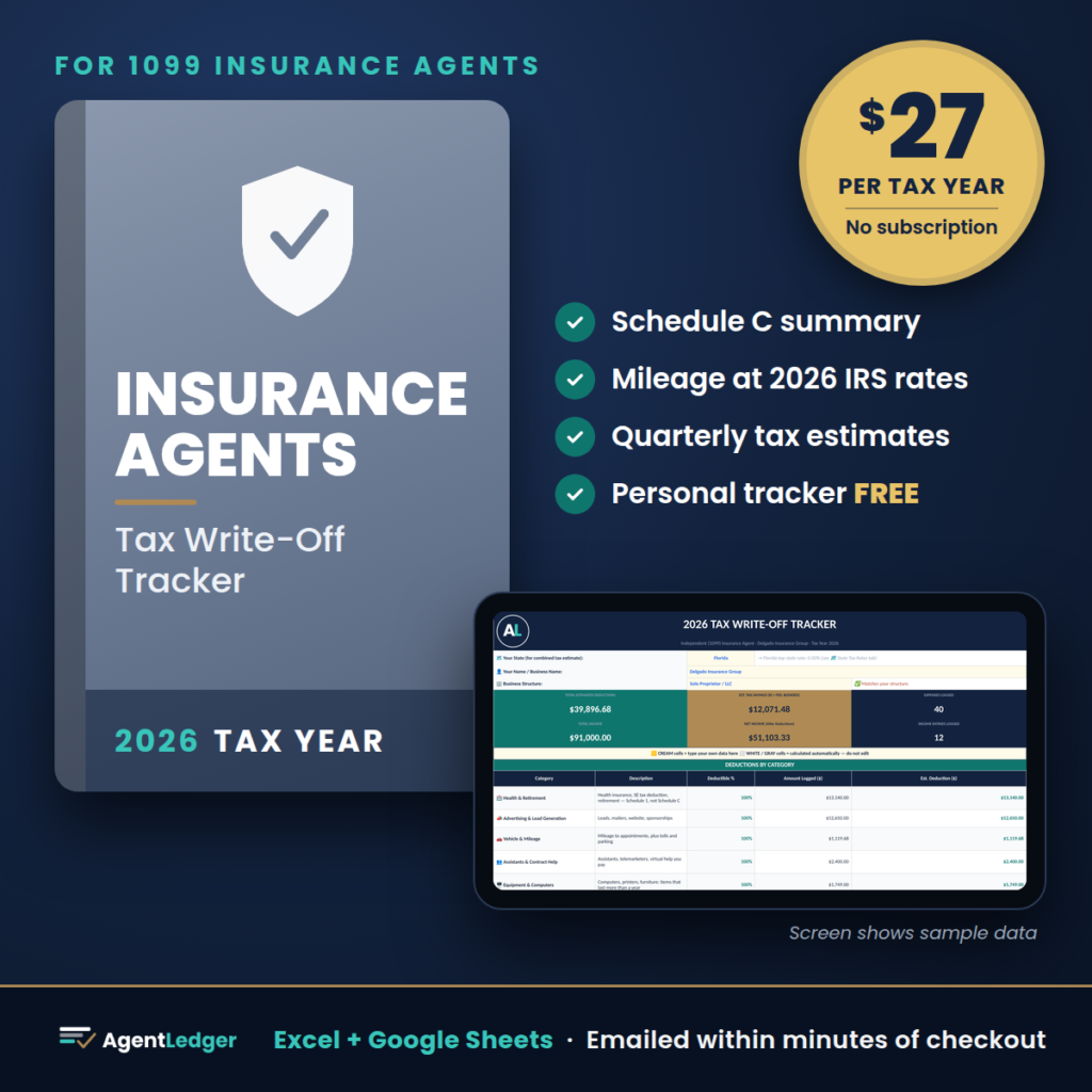 Insurance Agent Tax Write-Off Tracker – 2026 Tax Year Edition