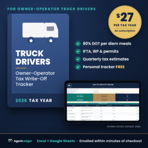 Owner-Operator Truck Driver Tax Write-Off Tracker – 2026 Tax Year Edition