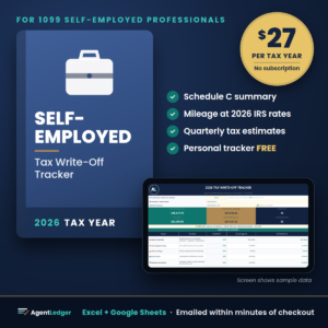 Self-Employed Professional Tax Write-Off Tracker – 2026 Tax Year Edition